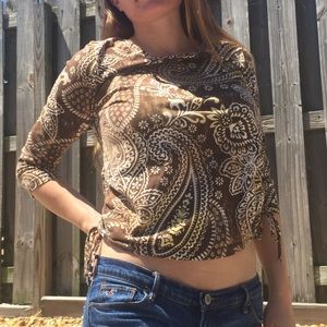 Caribbean Joe tan ornate design beach tee